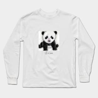 Motivational Baby Panda Digital Artwork - A Mindful Moment From Nature Long Sleeve T-Shirt